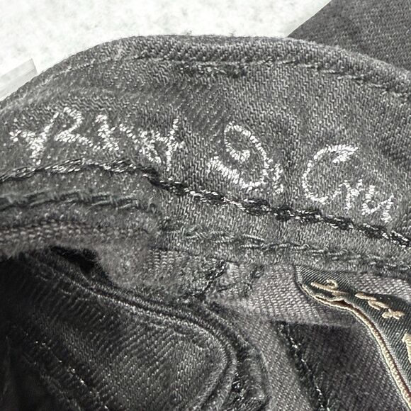Rivet De Cru Jeans Womens Sz 29 30x33 Black Denim High Rise 90s Straight Leg - Picture 11 of 14